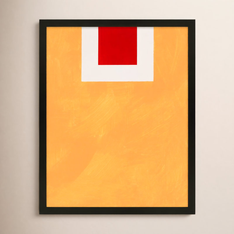 " Square Sunrise " by Robert Kamnatnik, Black Framed Paper, 20" H x 16" W x 1.25" D