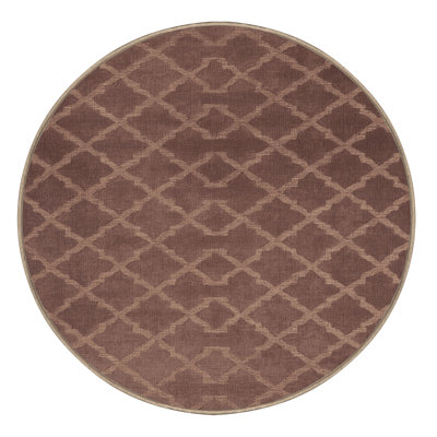 Machine Washable Trellis Brown Area Rug