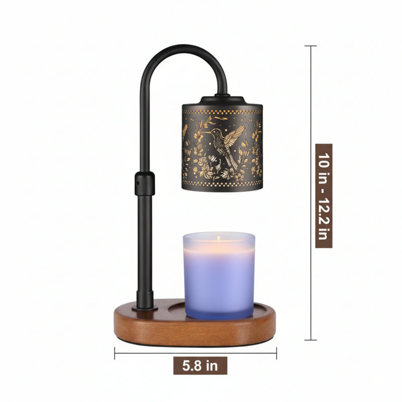 Dimmable Candle Warmer Lamp With Timer Adjustable Height For Scented Jar Candles Electric Candle Wax Melt Warmer For Home Decor Christmas Birthday Gifts For Women Mom(Hummingbird)