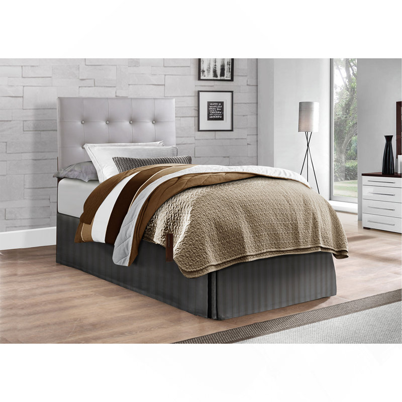 Stylish Light Grey Adjustable Headboard, Light Gray, Twin
