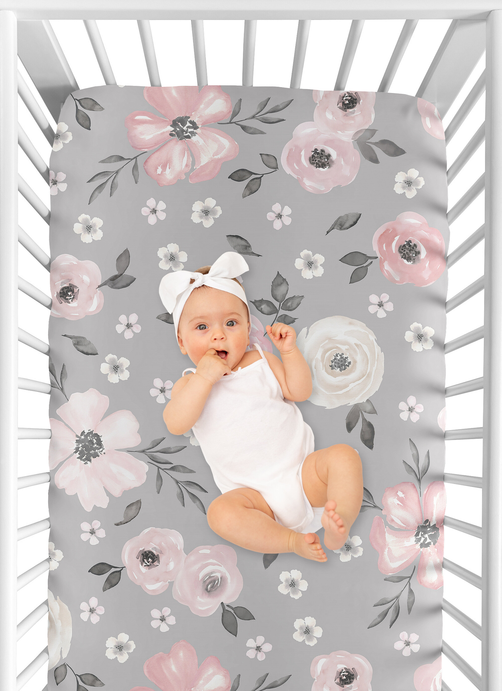 Sweet Jojo Designs Watercolor Fitted Crib Sheet & Reviews | Wayfair