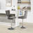 Adjustable 25 - 33" Height Thick Swivel Velvet In Gray, Of 2, Modern Upholstered With 17.7" Base, Diamond And Sponge & Spring Seat For Kitchen Island , Height, Gray 2 Buttons, Home Bar-1818811844