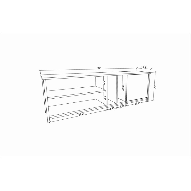 Marque TV Stand for TVs up to 70", White/Oak