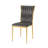 Modern Dark Gray Velvet Dining Chairs with Gold Metal Legs - Set of 2 Upholstered Kitchen Dining Room Accent Chairs