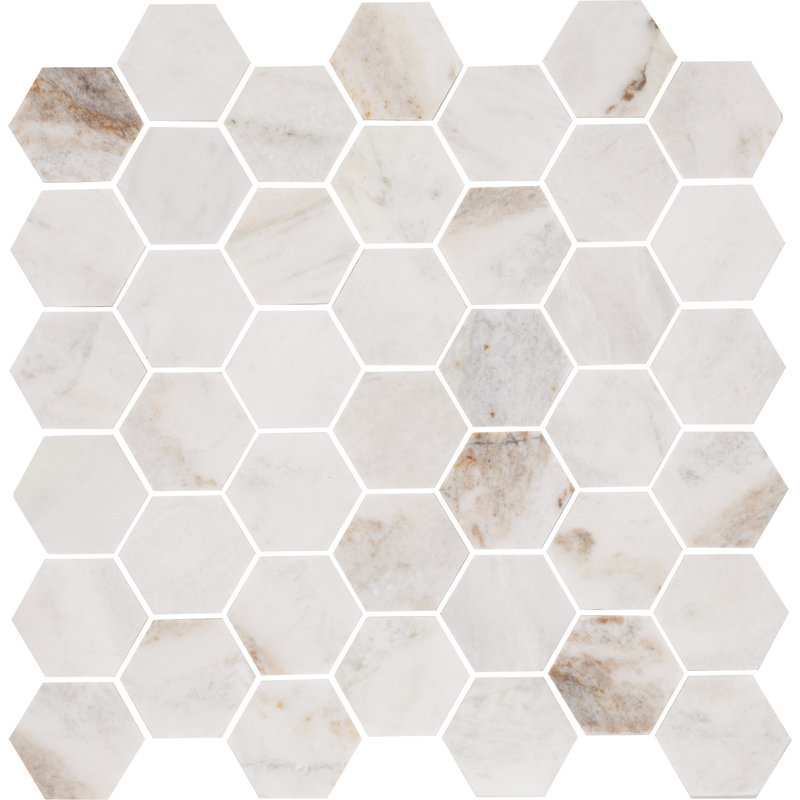 Carreau de mosaïque 12 po x 12 po Honeycomb, Blanc Daphne