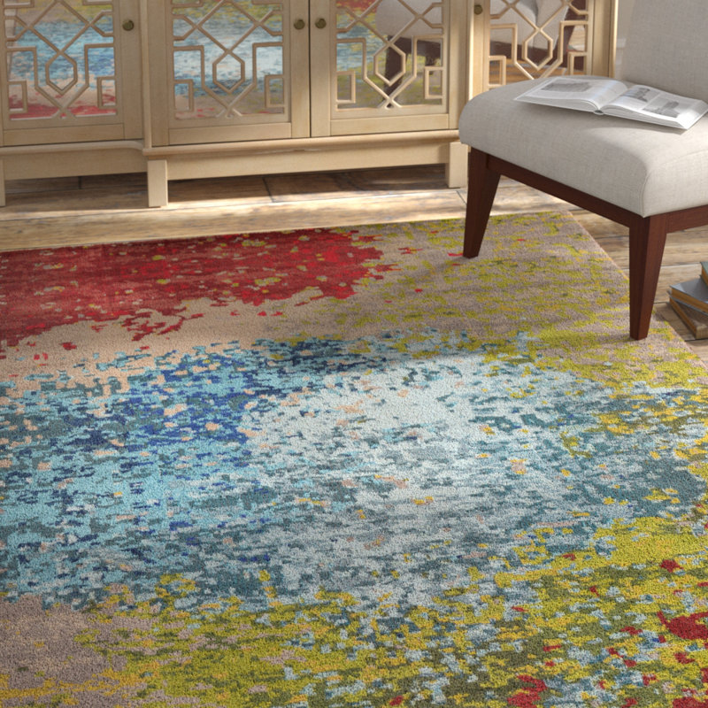 Kalmin Washable Abstract Indoor Rug