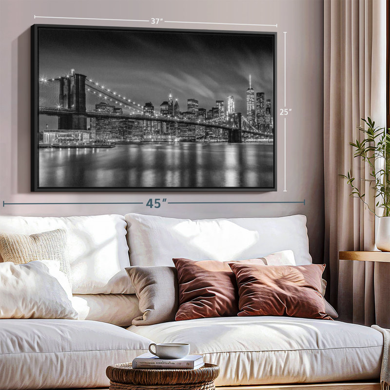 Impression sur toile Brooklyn Bridge Nightly Impressions, H 25 po x l 37 po