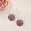 Sous-verres ronds en cuir serpent framboise vegan-119015237