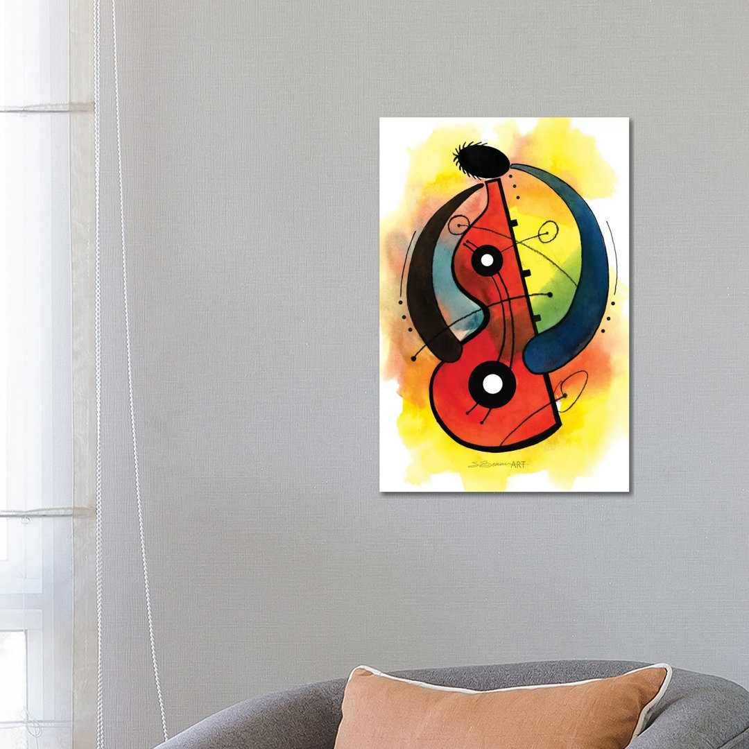 Rote Gitarre von Stacey Brown - Galerie-verpackte Leinwand Giclée