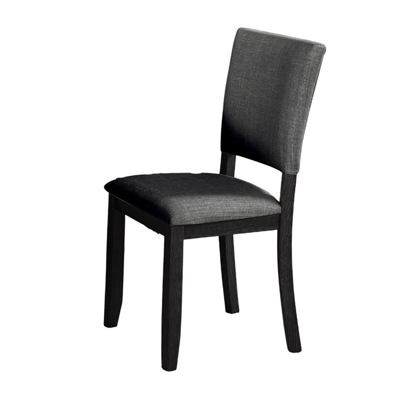 Transitional Style 4pc Side Chair, Dark Gray