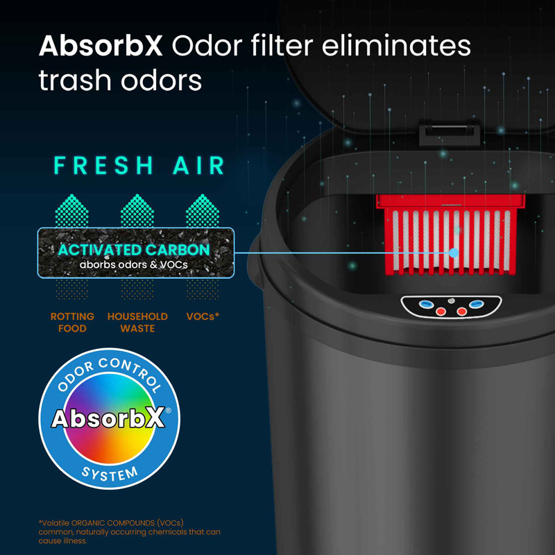 Motion Sensor Trash Can, Black