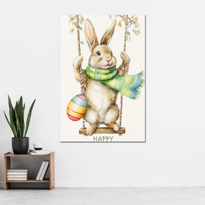  Art mural de lapin de Pâques au printemps, décoration murale de lapin de Pâques au printemps, œuf de Pâques et photos de lapin, impressions de Pâques pour le salon, la chambre d'enfant, la chambre d'enfant, la chambre de bébé