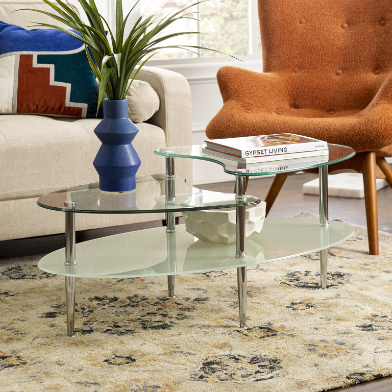 Cate Multi-Tier Glass Coffee Table