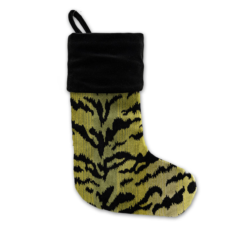 Tigre Stocking / Velvet, Green/Black