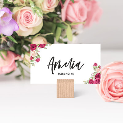 Ensemble de 60 cartes de table Nude et Deep Red Roses