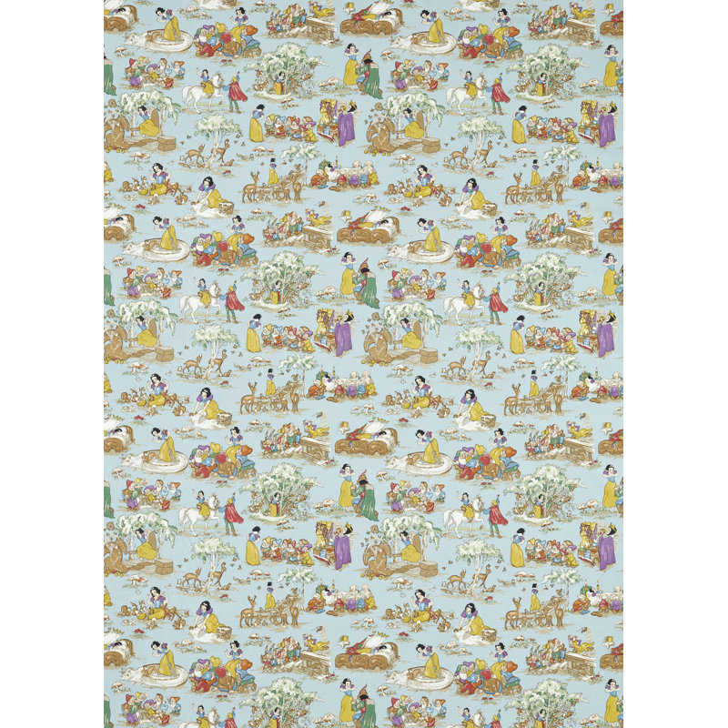 Snow White Fabric, Puddle Blue