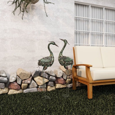 Shunk 2 Piece Crane Sculpture Set