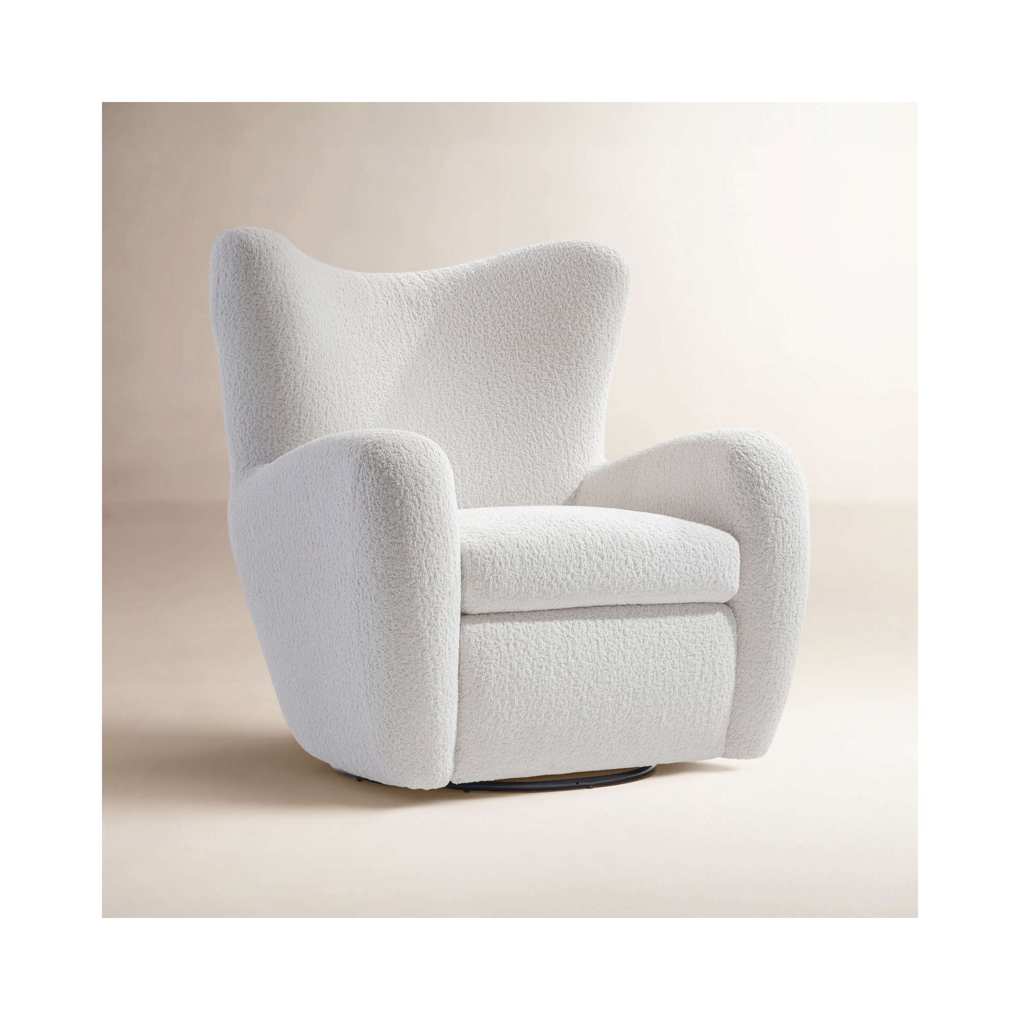 Bernhardt Silvi Fabric Swivel Chair, White