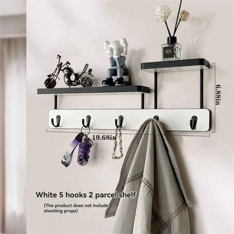Crochet pour porte en bois massif, Blanc