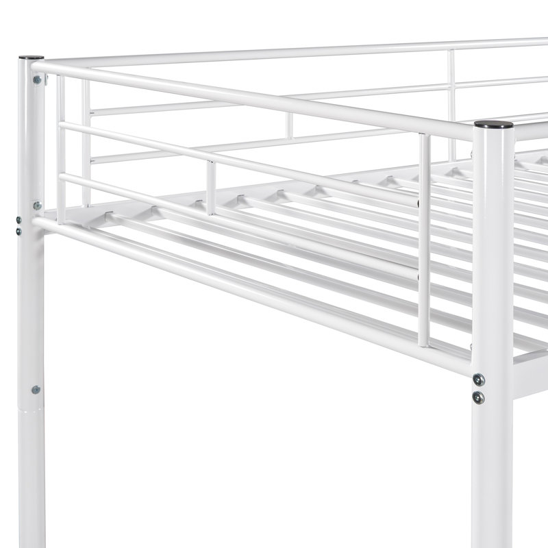 Lit simple superposé au-dessus de métal blanc - construction, largeur de l'ensemble de 13,58 po dans le système de soutien, maximise l'utilisation de l'espace