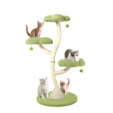 5'11" H Tall Cat Tree Flower Shape Scratching Post Cat Tower