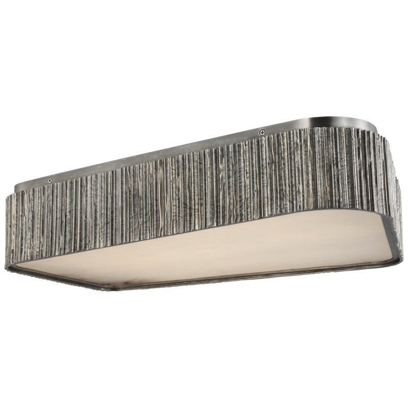 Anne-Marie Barton Fumar 21" Asymmetrical Flush Mount with Alabaster, Ridged Graphite
