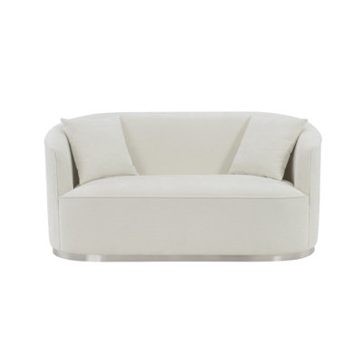 Causeuse Modern Modern avec deux coussins, chenille