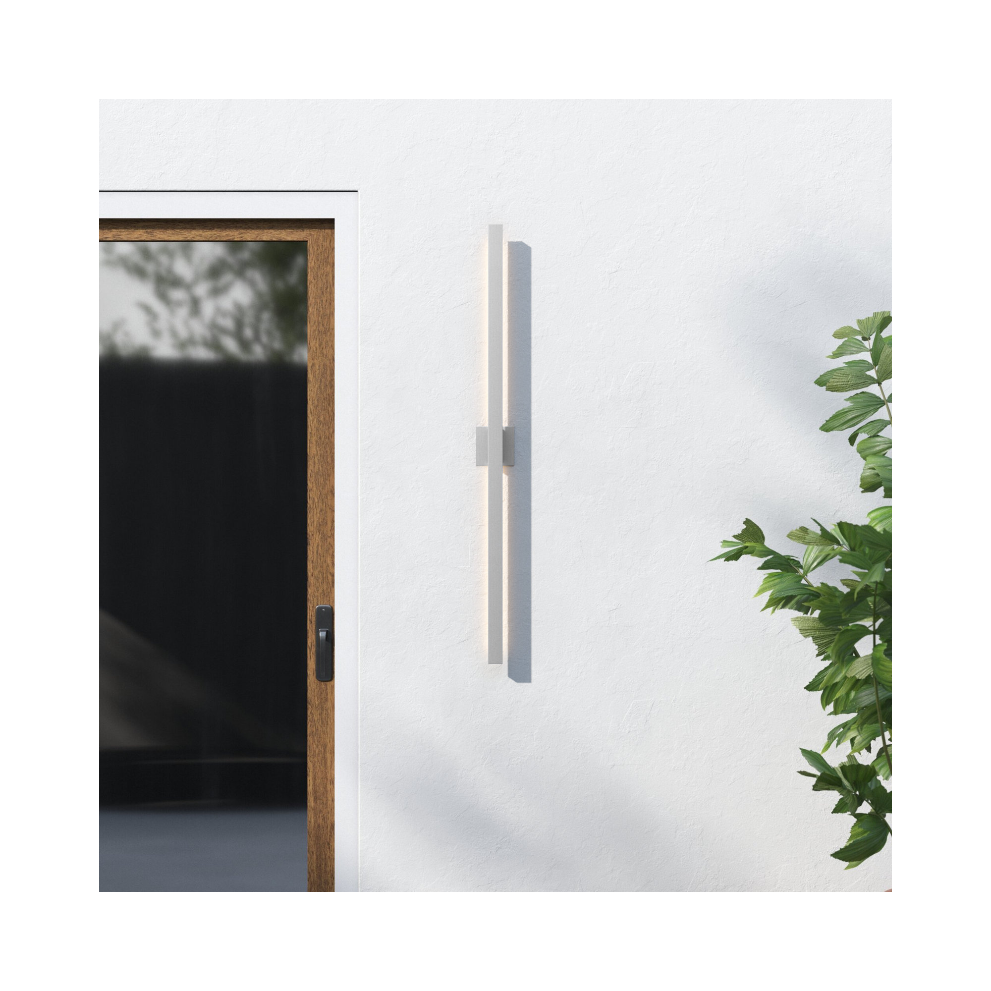 Replay Cylinder Outdoor Aluminum LED Wall Light, Satin Aluminum