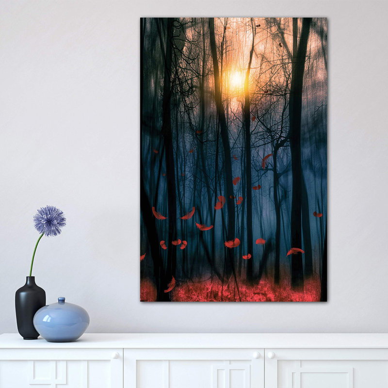 Red Feather Dance by Viviana Gonzalez - Wrapped Canvas Print, 66.04 cm H x 45.72 cm W x 3.175 cm D