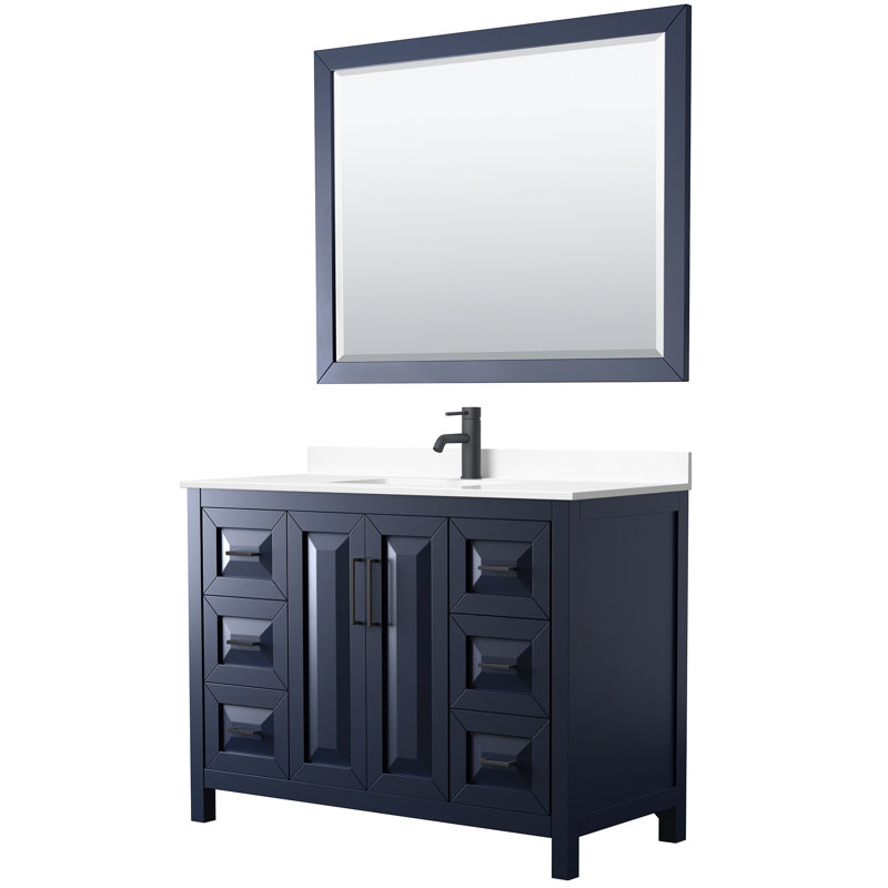 Daria 48'' W Single Vanity, Dark Blue, Matte Black