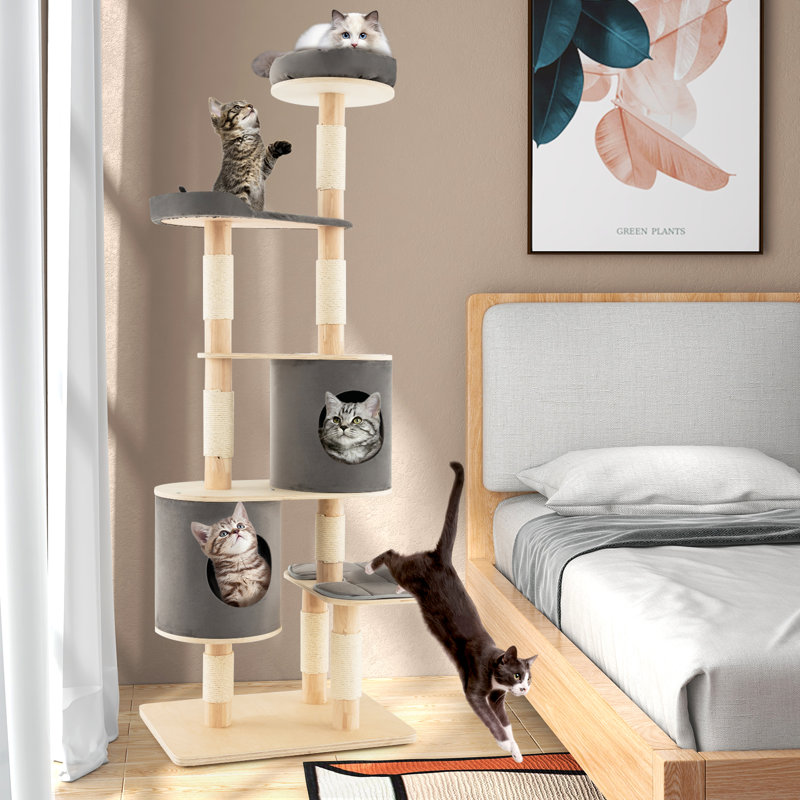 Davenia 75'' H Cat Tree, Gray