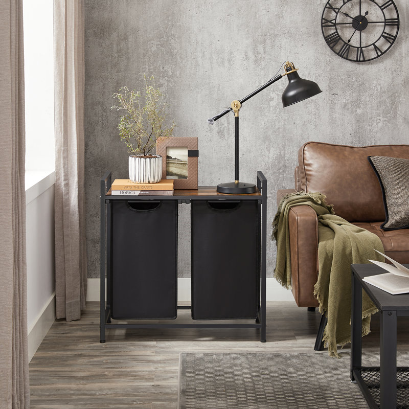 Laundry Sorter, Rustic Brown/Black