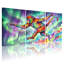Animaux, singe coloré dans l'espace, ensemble de 3 impressions sur toile, fond aurore-393978522