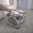 Square Shape Fabric Upholstered Pouf Ottoman