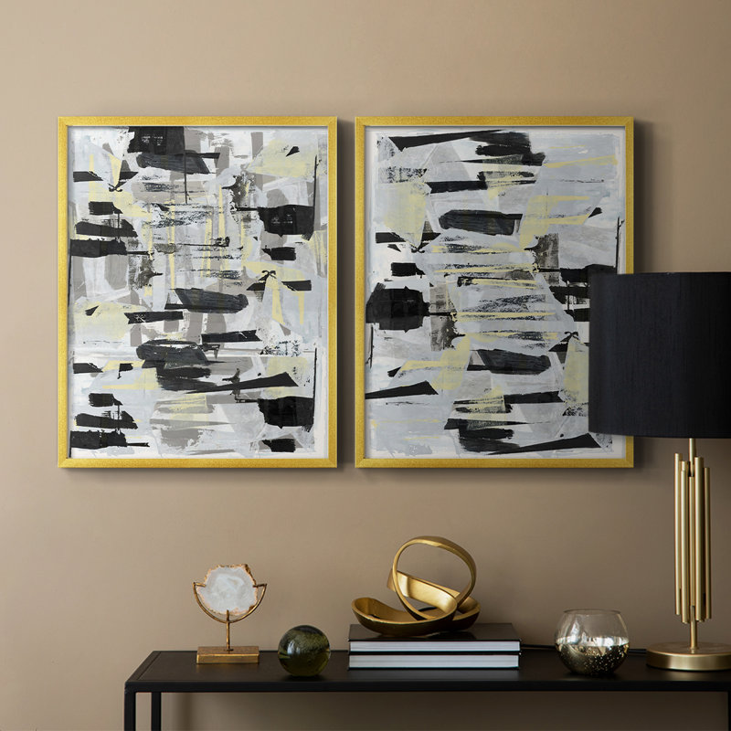 «Tiles & Texture Abstract Angles III», reproduction encadrée de qualité supérieure - prête à être accrochée - aucun clou requis - aucun clou requis