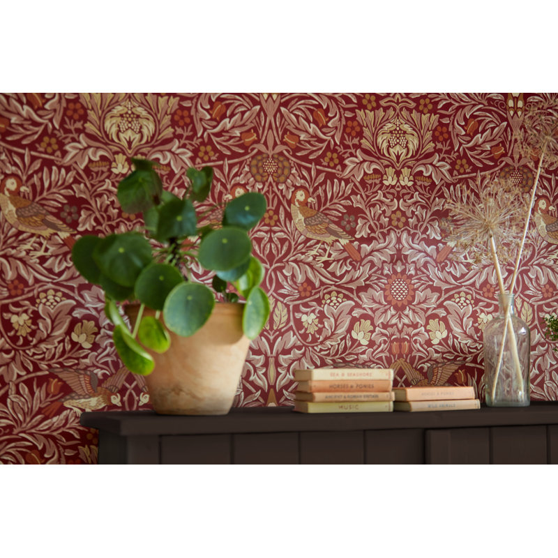 Bird Wallpaper, Madder/Weld
