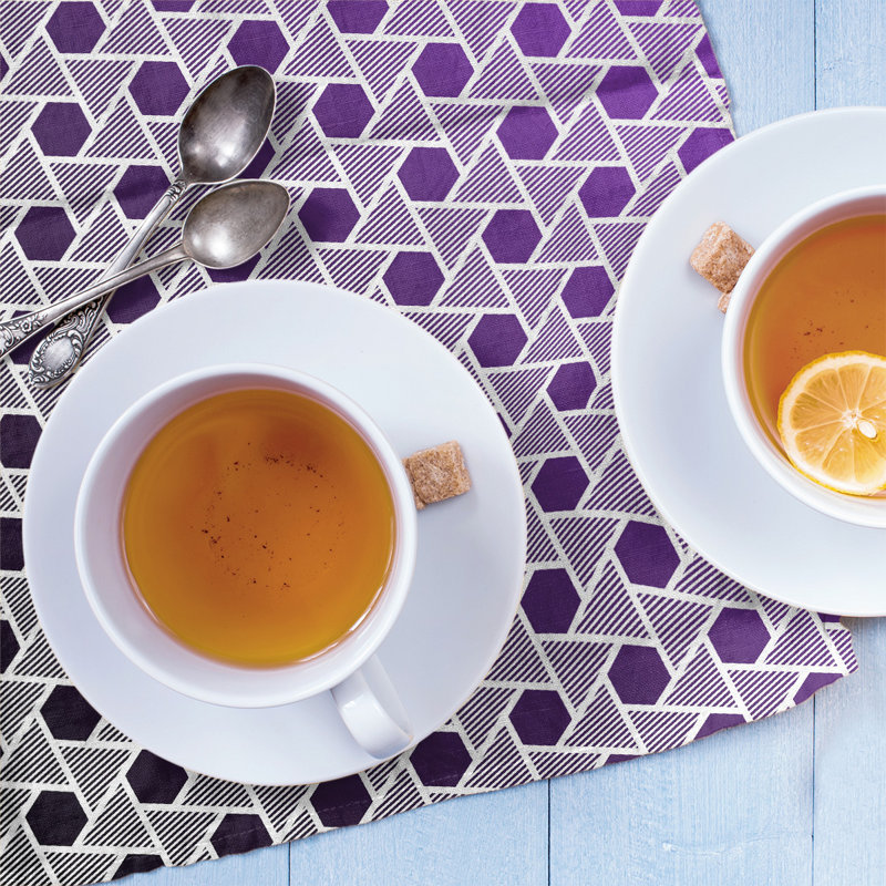 Tea Towel Kitchen Towel, Black/Purple, Cotton Twill
