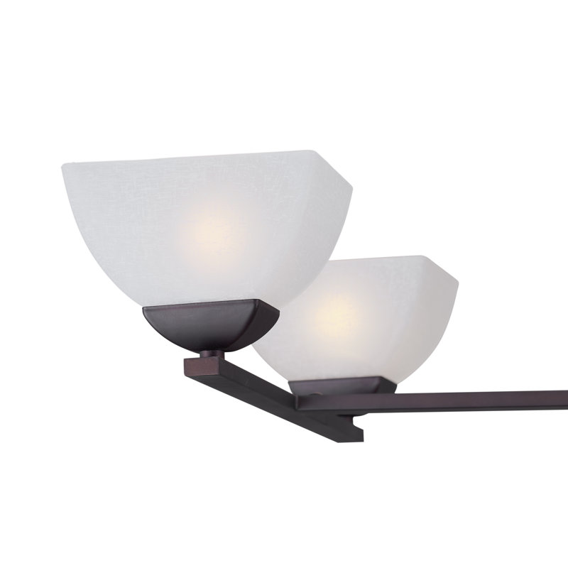Luminaire suspendu linéaire pour îlot de cuisine 6 lumières Mcroberts, Bronze antique