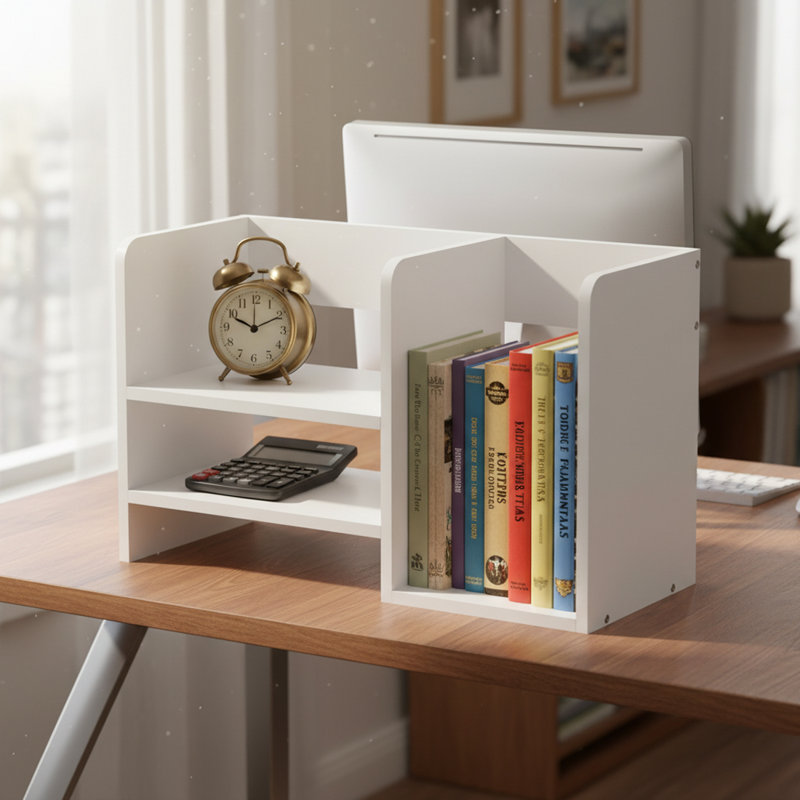 Organisateur de rangement de bureau moderne, Blanc