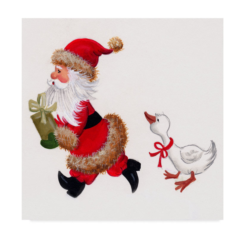 « duck-chasse du père noël », art sur toile, H 14 po x l 14 po x P 2 po