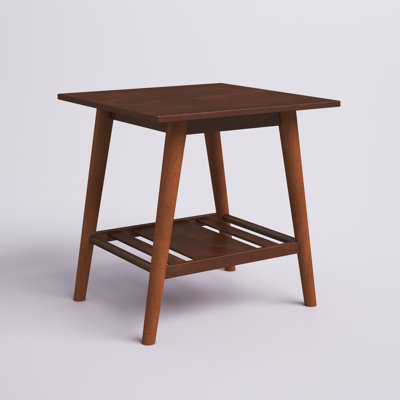 Corrine 22” Wood Square End Table with Shelf