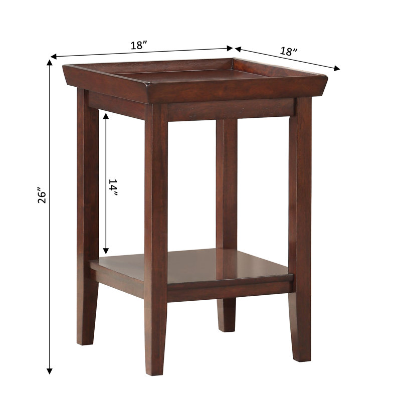 Table de bout avec plateau de rangement Gwen, Espresso, Espresso