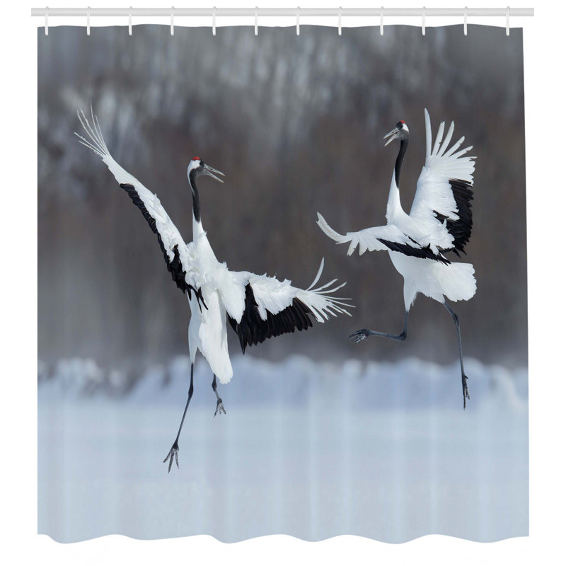 Wildlife Shower Curtain with Hooks Included, 84" H x 69" W