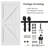 Luxdecor 36in x 84in Paneled Manufactured Wood White Primed Barn Door with Installation Hardware Kit 6.6FT in White