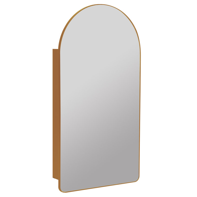 Eaton Arched Medicine Cabinet, Recess Mount, Gold