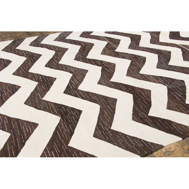 Vintage Turkish Kilim Hemp Rug with Brown Stripes by Rug & Kilim, 1950-1959, Black