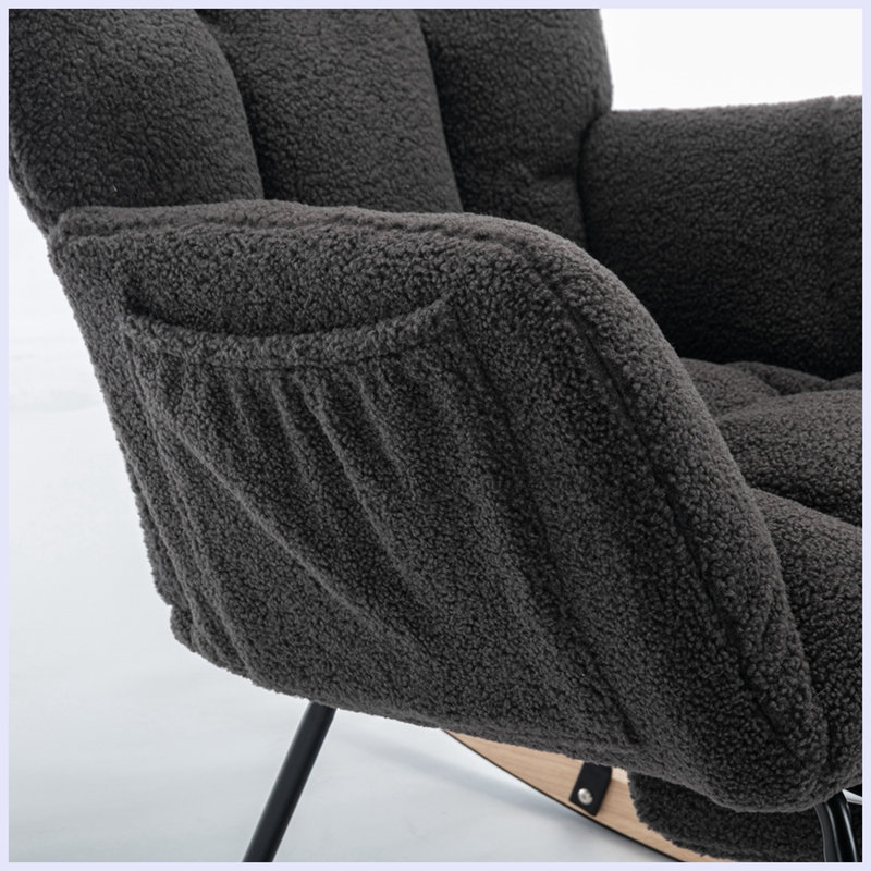 Chaise berçante Mindy, Gris foncé