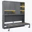 Lit escamotable mural avec armoire supérieure, tablettes-1541290138