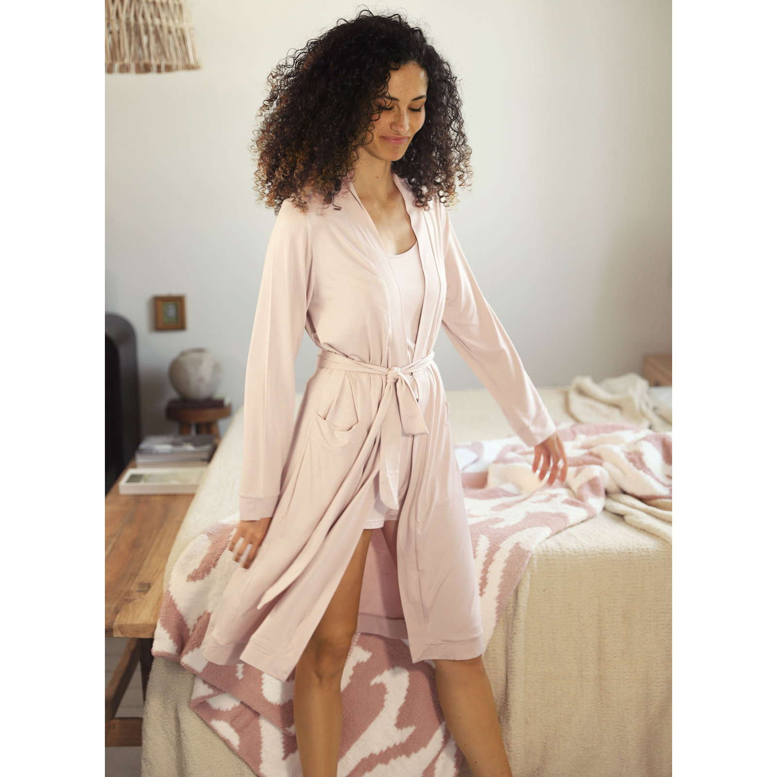 Naked Bathrobe with Pockets, Primrose, M / L