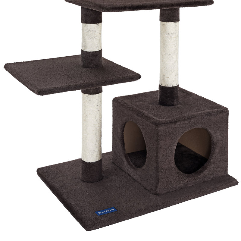 Randolph 43" Brown Plush Multi-Tier Cat Tree
